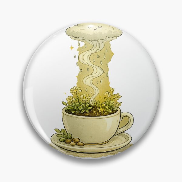 Item preview, Rain Cloud Coffee Cup Garden Whimsical Cottagecore Art designed and sold by Velnox.co.