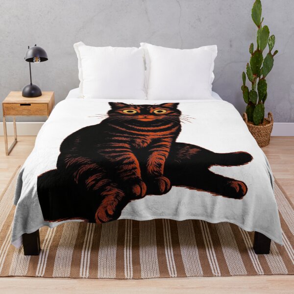 Item preview, Bold Black Cat Vintage Illustration with Glowing Eyes designed and sold by timotyarnold12.