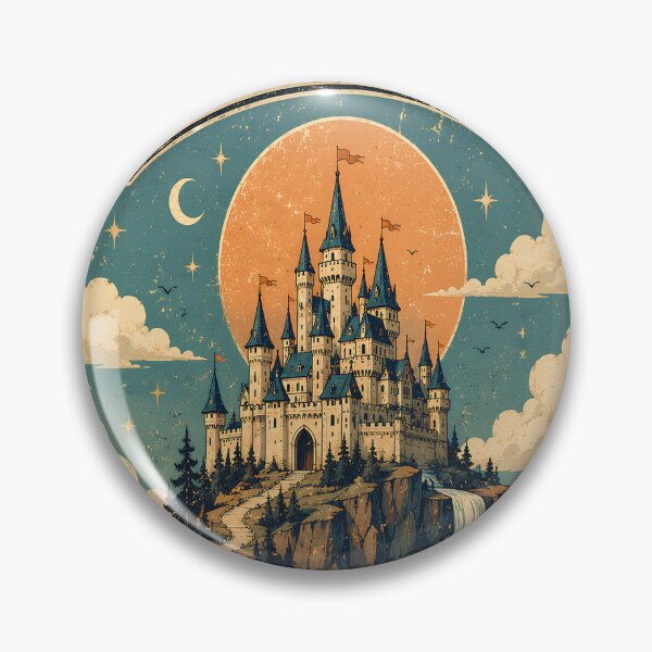 Item preview, Fantasy Castle Lover Vintage Poster | Enchanted Fairytale Castle Sticker | Retro Fantasy Art designed and sold by Moh-nd-Eg.