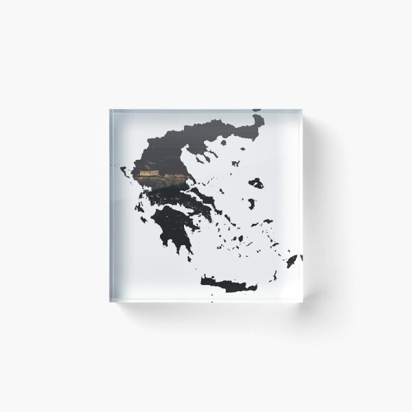 Item preview, Acropolis of Athens Citadel at Night Greece Map Silhouette designed and sold by Maroan93.