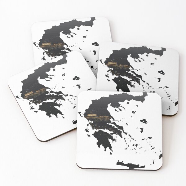 Item preview, Acropolis of Athens Citadel at Night Greece Map Silhouette designed and sold by Maroan93.