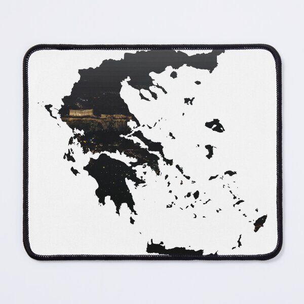 Item preview, Acropolis of Athens Citadel at Night Greece Map Silhouette designed and sold by Maroan93.