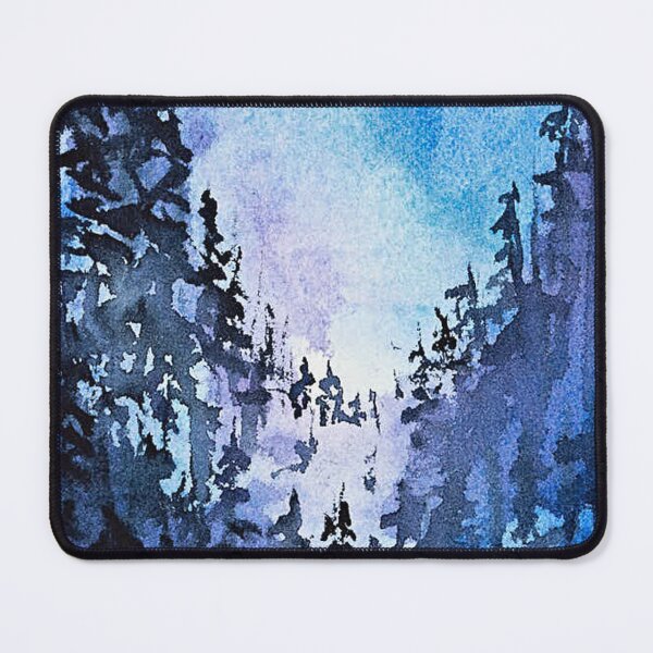 Item preview, Blue Misty Pine Forest Watercolor Nature Landscape designed and sold by ArdanaMilsman.