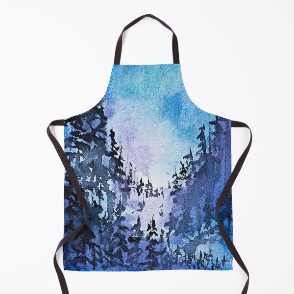 Item preview, Blue Misty Pine Forest Watercolor Nature Landscape designed and sold by ArdanaMilsman.