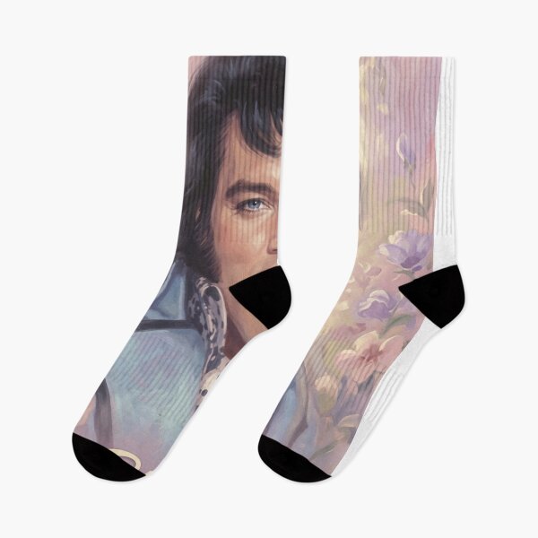 Item preview, Elvis Presley Vintage Floral Portrait - Soft Pastel 70s Art designed and sold by ElvisVintagePosters.