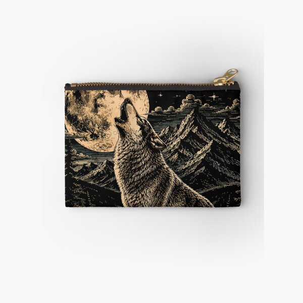 Item preview, Howling Wolf Full Moon Wilderness Wildlife Mountain Art designed and sold by hobrath.