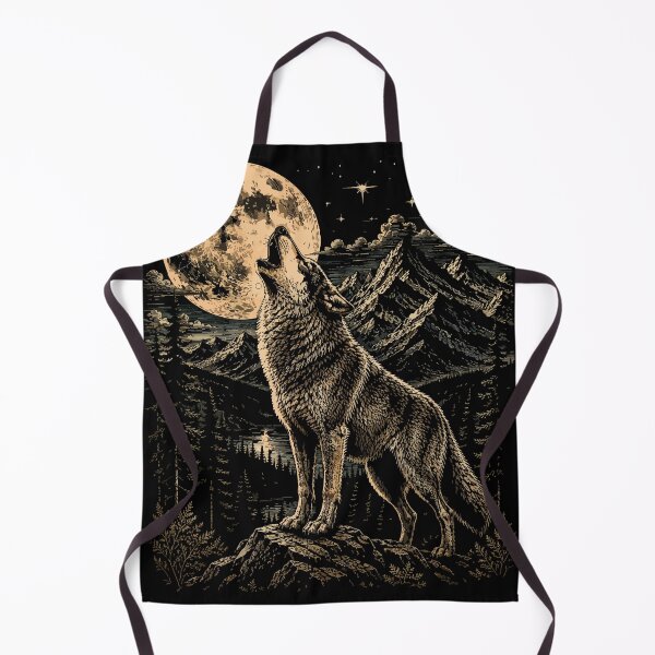 Item preview, Howling Wolf Full Moon Wilderness Wildlife Mountain Art designed and sold by hobrath.