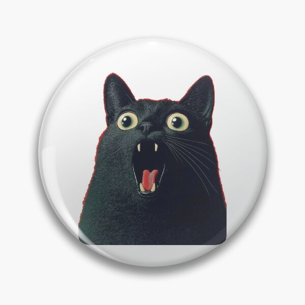 Item preview, Surprised Black Cat with Wide Eyes Vintage designed and sold by timotyarnold12.
