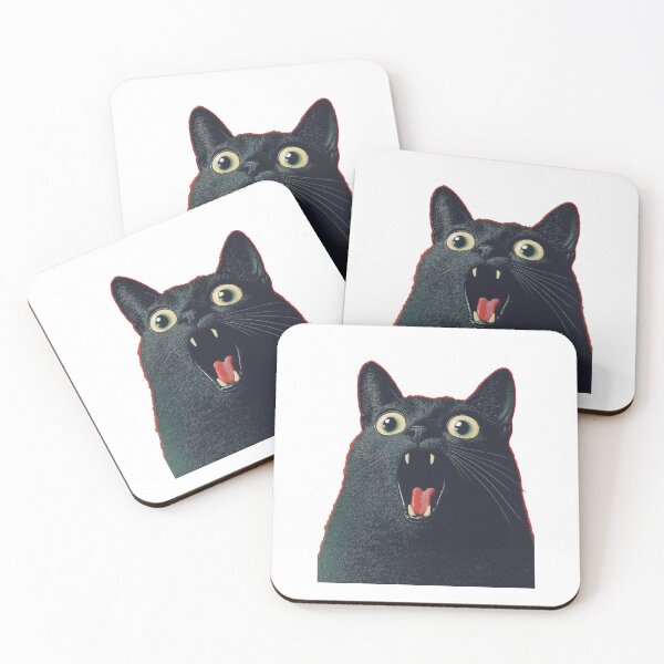 Item preview, Surprised Black Cat with Wide Eyes Vintage designed and sold by timotyarnold12.