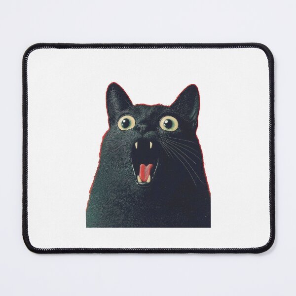 Item preview, Surprised Black Cat with Wide Eyes Vintage designed and sold by timotyarnold12.