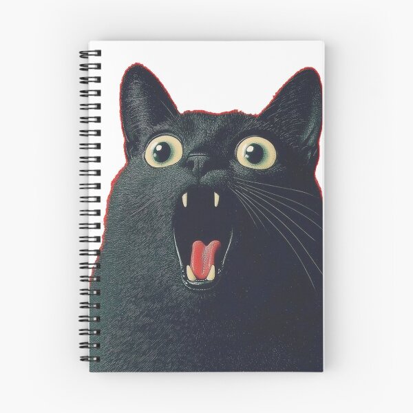 Item preview, Surprised Black Cat with Wide Eyes Vintage designed and sold by timotyarnold12.