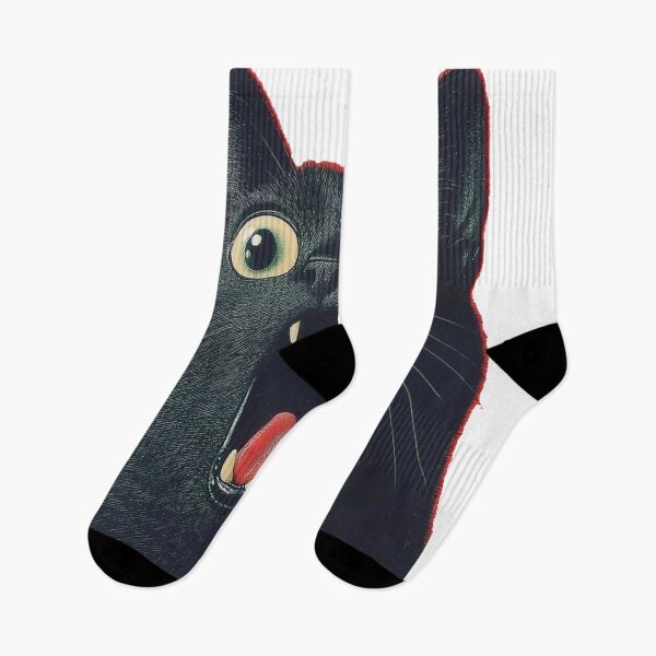 Item preview, Surprised Black Cat with Wide Eyes Vintage designed and sold by timotyarnold12.