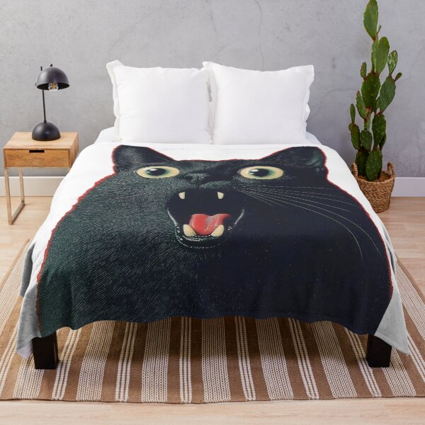 Item preview, Surprised Black Cat with Wide Eyes Vintage designed and sold by timotyarnold12.