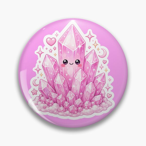 Item preview, Cute Kawaii Rose Quartz Crystal Sticker designed and sold by Christiana-Art.