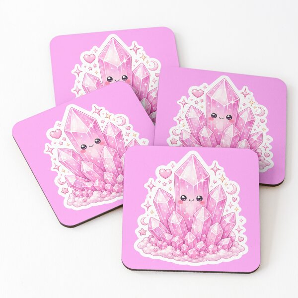Item preview, Cute Kawaii Rose Quartz Crystal Sticker designed and sold by Christiana-Art.