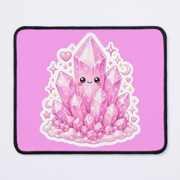 Item preview, Cute Kawaii Rose Quartz Crystal Sticker designed and sold by Christiana-Art.