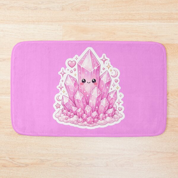 Item preview, Cute Kawaii Rose Quartz Crystal Sticker designed and sold by Christiana-Art.
