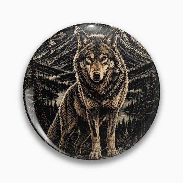 Item preview, Wolf Full Moon Wilderness Wildlife Mountain Art designed and sold by hobrath.