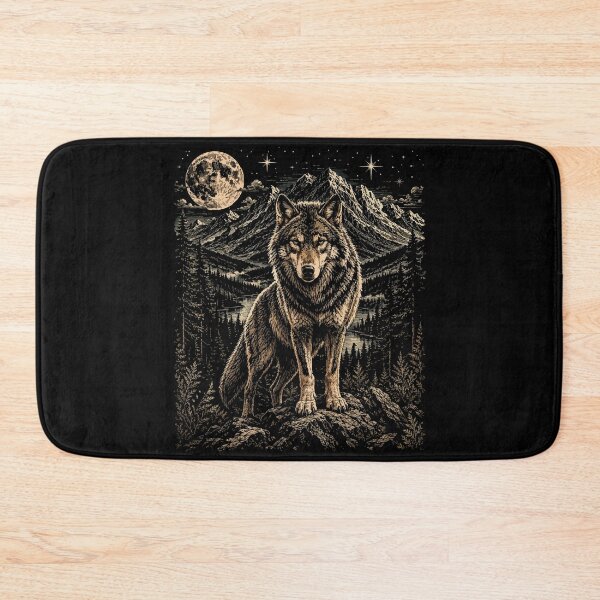 Artikelvorschau, Wolf Vollmond Wildnis Wildtiere Bergkunst entworfen und verkauft von hobrath.