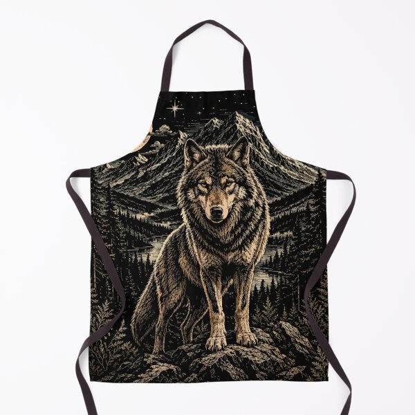 Item preview, Wolf Full Moon Wilderness Wildlife Mountain Art designed and sold by hobrath.