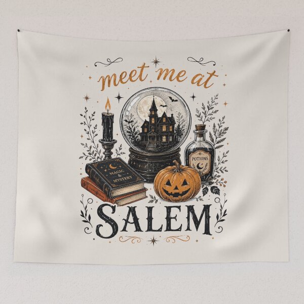 Item preview, Meet Me At Salem, Witchy Halloween, Crystal Ball Witch, Spooky Salem, Halloween Witch Lover designed and sold by Cchotlan.