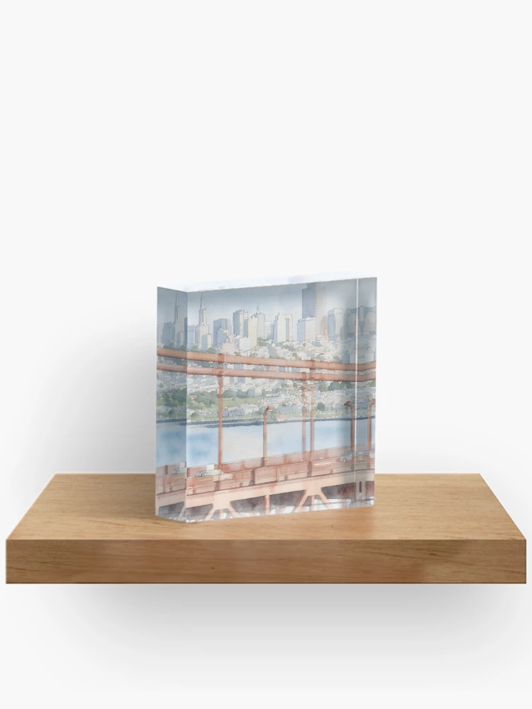 Thumbnail 2 of 5, Acrylic Block, Rust Red Rails designed and sold by RdeB.