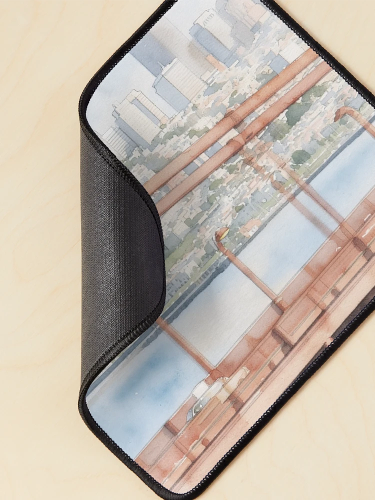 Thumbnail 2 of 5, Mouse Pad, Rust Red Rails designed and sold by RdeB.