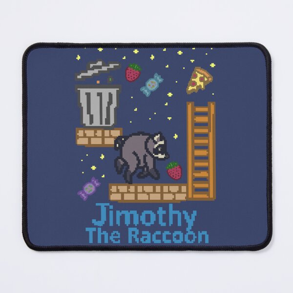Item preview, Pixel 8 bit Jimothy The Raccoon Video Game designed and sold by FandomizedRose.