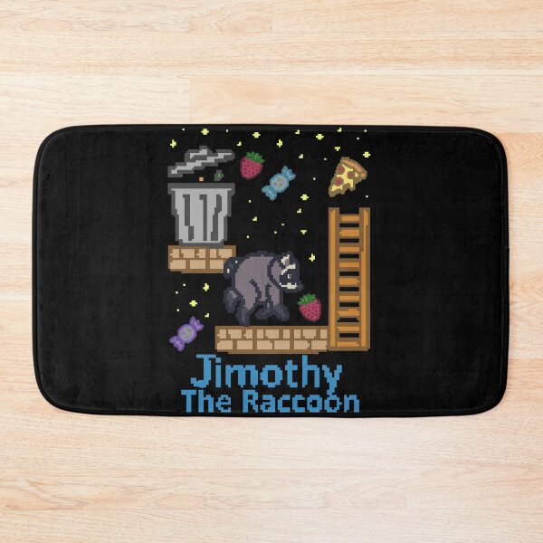 Item preview, Pixel 8 bit Jimothy The Raccoon Video Game designed and sold by FandomizedRose.