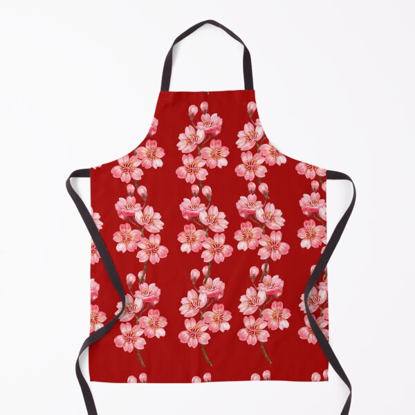 Item preview, Bold Red Cherry Blossom Pattern Japanese Sakura Print designed and sold by Jyoti-Quotes.