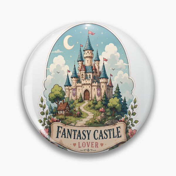 Item preview, Fantasy Castle Lover Sticker | Cute Storybook Castle | Whimsical Fairytale Cottagecore Art designed and sold by Moh-nd-Eg.