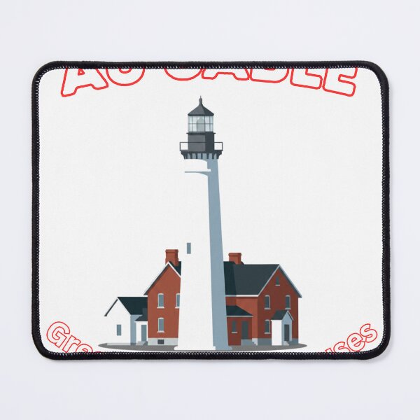 Item preview, Au Sable Great Lakes Lighthouses natical art colour block design designed and sold by greatlakesimage.