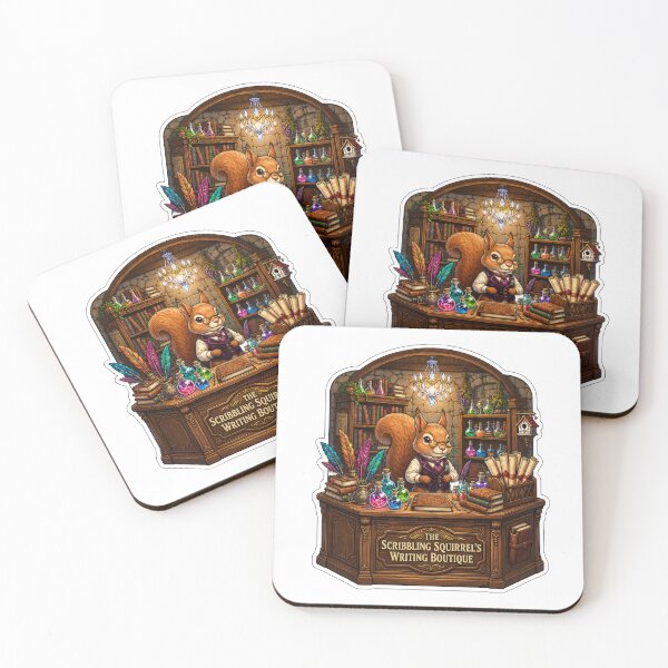 Item preview, The Scribbling Squirrel's Writing Boutique | Fantasy Stationery Shop | Magical Writer's Studio | Woodland Bookshop | Cottagecore Squirrel designed and sold by MrDev.