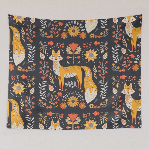 Artikelvorschau, Skandinavische Volkskunst, Blumenfuchs entworfen und verkauft von xiao xuans.