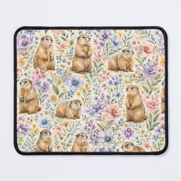 Item preview, marmot seamless pattern in watercolor designed and sold by Nolan6.