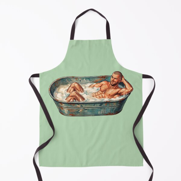Item preview, Winking Muscular Man in Tub - Retro Comic Art designed and sold by gayishdesign.