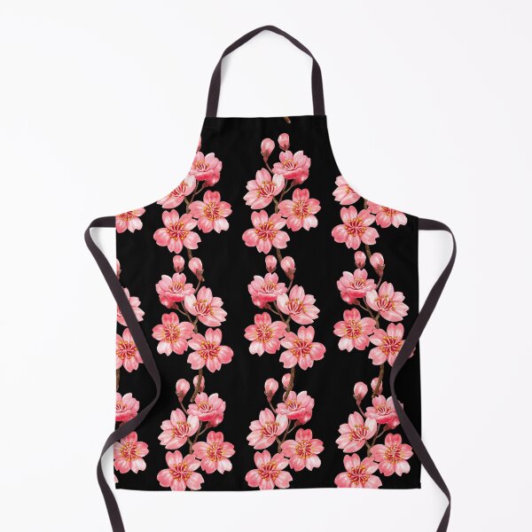 Item preview, Pink Cherry Blossom Pattern on Black Japanese Sakura Print designed and sold by Jyoti-Quotes.