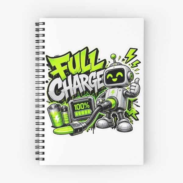 Item preview, FULL CHARGE Cyber Robot Sticker PNG | Neon Tech Graffiti Design | Gaming Energy Vinyl Decal | Futuristic Geek Gift for Laptop & PC Setup designed and sold by Stylestickers55.