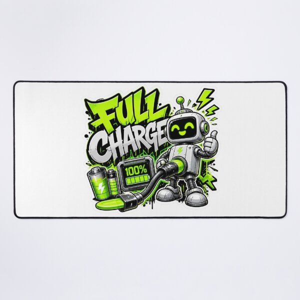 Item preview, FULL CHARGE Cyber Robot Sticker PNG | Neon Tech Graffiti Design | Gaming Energy Vinyl Decal | Futuristic Geek Gift for Laptop & PC Setup designed and sold by Stylestickers55.
