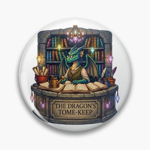 Item preview, The Dragon's Tome-Keep | Fantasy Dragon Librarian | Magical Bookshop | Arcane Library | Dragon Scholar | Medieval Fantasy designed and sold by MrDev.