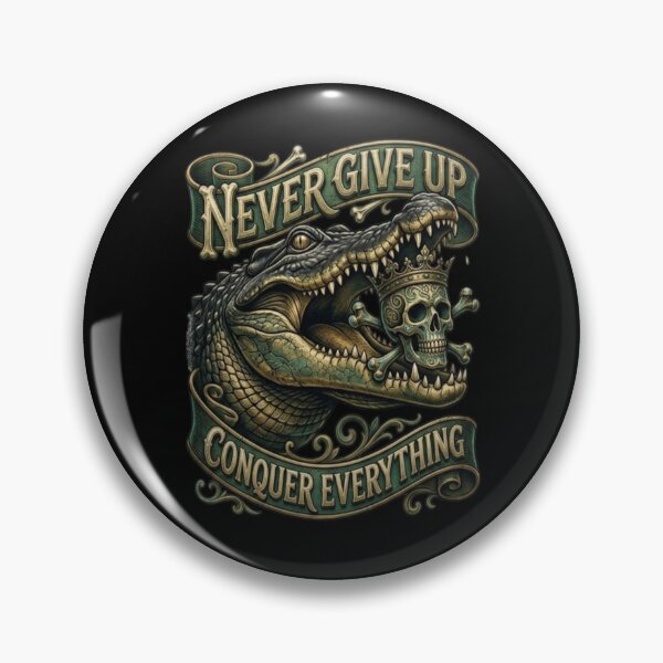 Item preview, Never Give Up – Conquer Everything Alligator Vintage Motivation Design designed and sold by My-Hoodies.