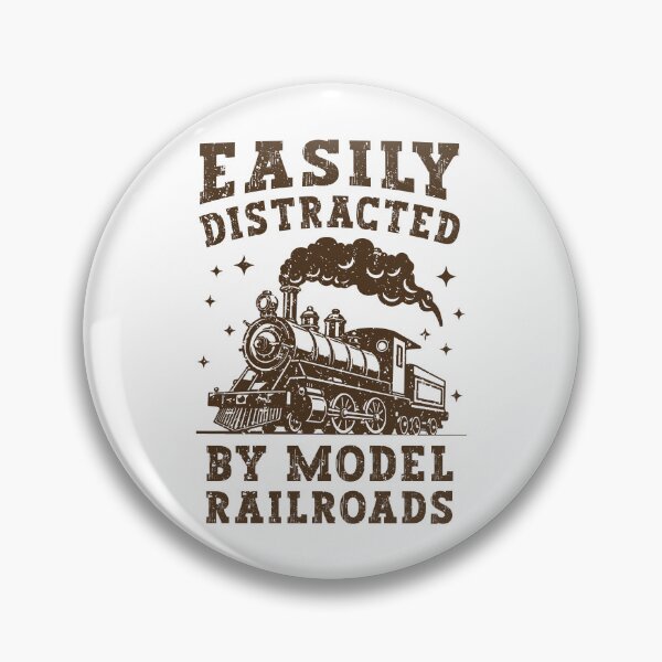 Item preview, Easily Distracted By Model Railroads Vintage Train Enthusiast designed and sold by Dmetalx Art Apparel.