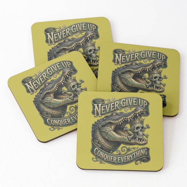 Item preview, Never Give Up – Conquer Everything Alligator Vintage Motivation Design designed and sold by My-Hoodies.