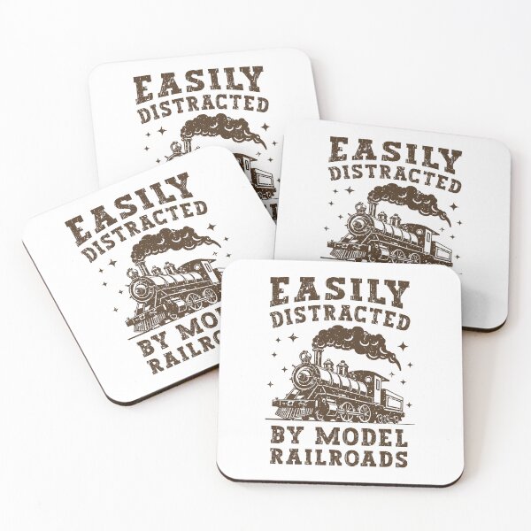 Item preview, Easily Distracted By Model Railroads Vintage Train Enthusiast designed and sold by Dmetalx Art Apparel.