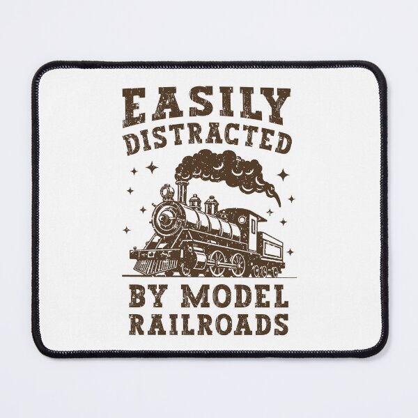 Item preview, Easily Distracted By Model Railroads Vintage Train Enthusiast designed and sold by Dmetalx Art Apparel.