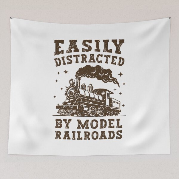 Item preview, Easily Distracted By Model Railroads Vintage Train Enthusiast designed and sold by Dmetalx Art Apparel.