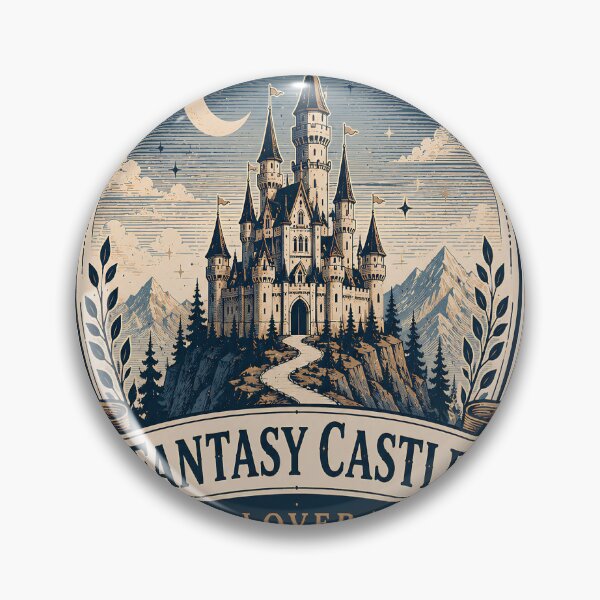 Item preview, Fantasy Castle Lover Vintage Badge | Medieval Castle Emblem Sticker | Fantasy Crest Design designed and sold by Moh-nd-Eg.