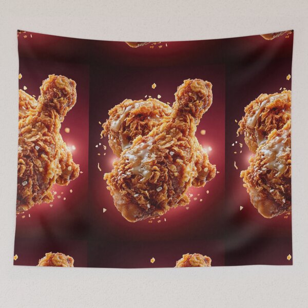 Item preview, Golden Crispy Fried Chicken Drumstick | Crunchy Food Art | Crispy Comfort Food Illustration designed and sold by Grafititee.