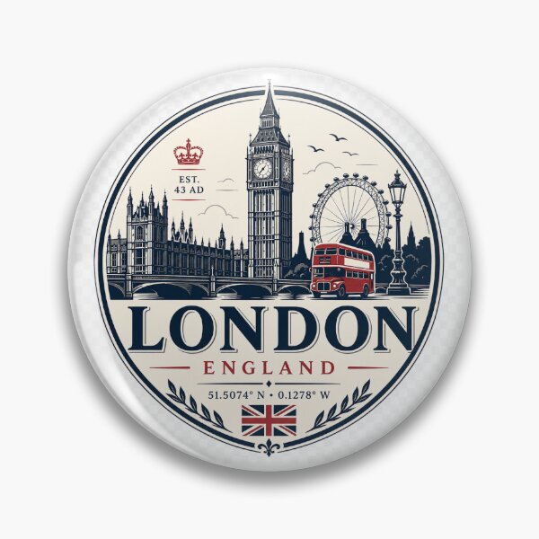 Item preview, London England Vintage Landmark Travel Design designed and sold by DrawnThreads.