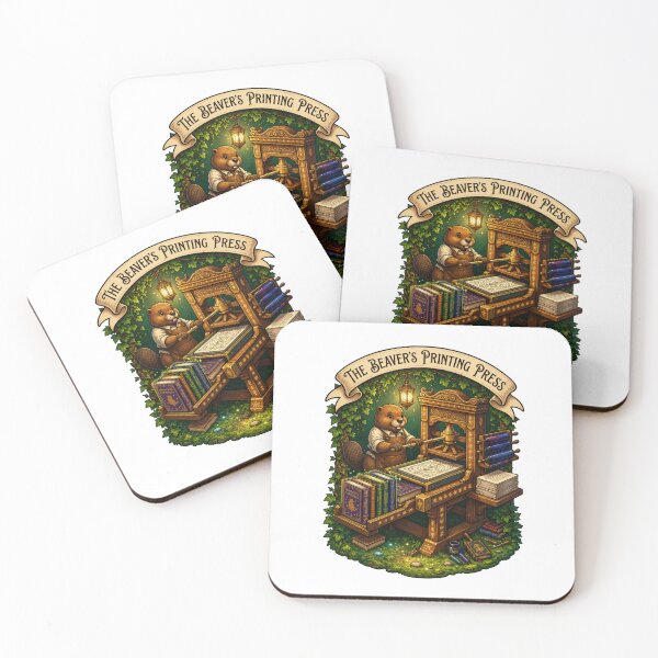 Item preview, The Beaver's Printing Press | Fantasy Book Printer | Medieval Print Shop | Magical Publishing House | Woodland Artisan | Book Lover designed and sold by MrDev.